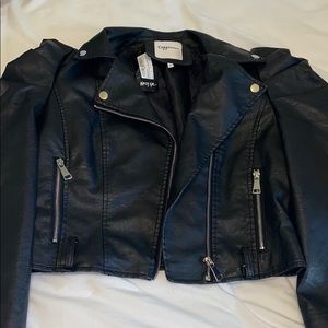 Nasty Gal puff sleeve leather jacket
